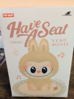 POP MART Labubu Plush Figure "Have a Seat" - Cream/Tan